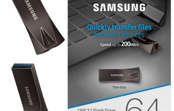 Samsung Bar Plus USB 3.0 Pen Drive (64 GB, Silver)