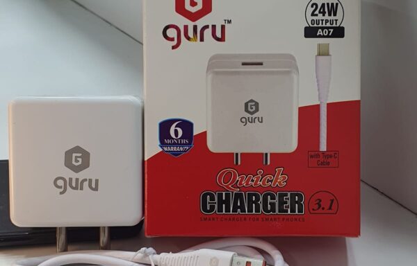 24W ,3.1A Make-Guru USB Smart Charger, Made in India,Fast Charging Power Adaptor With Cable for All iOS & Android Devices – (White)